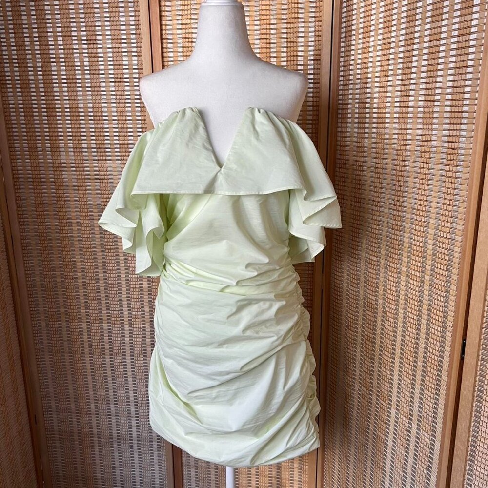 Mint green brand new with tags, Anthropologie ruched mini dress